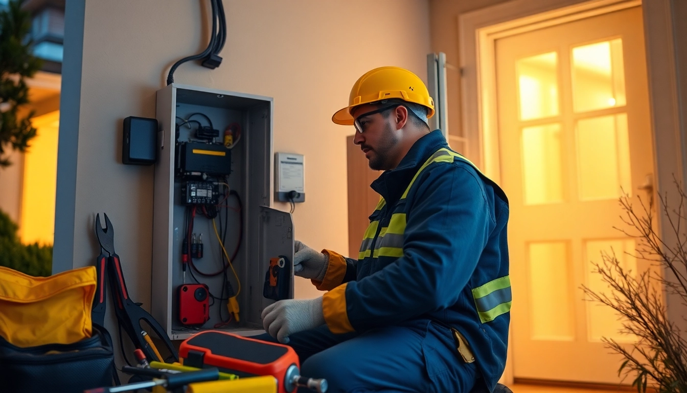 Skilled Elektriker Notdienst technician repairing an electrical circuit in an emergency.