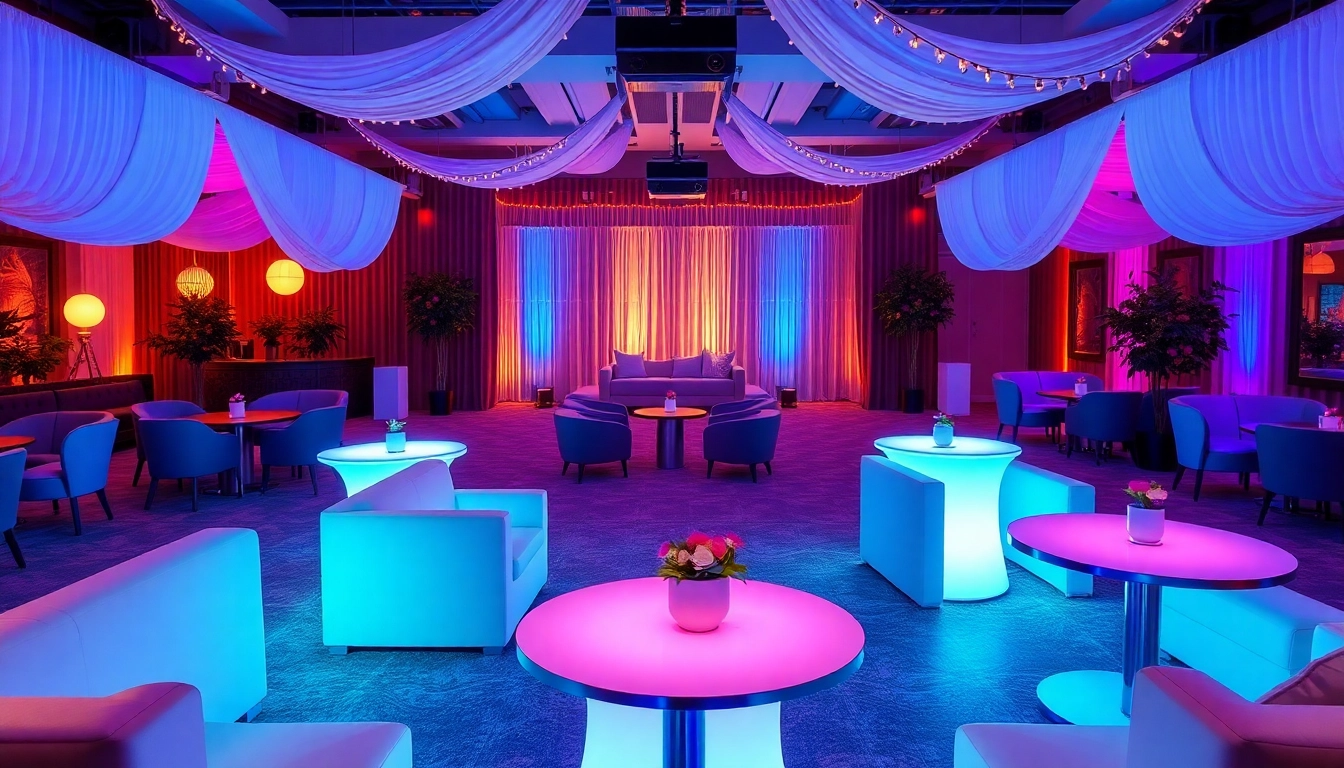 Explore stylish event furniture rental Dallas with exquisite lounge setups and chic décor.