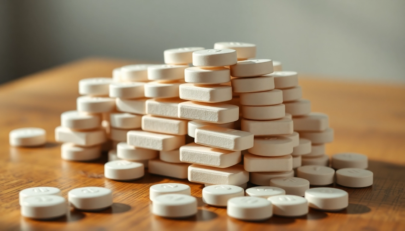 Display a range of Bulk 7oh tablets in varied textures on a table to highlight their quality.