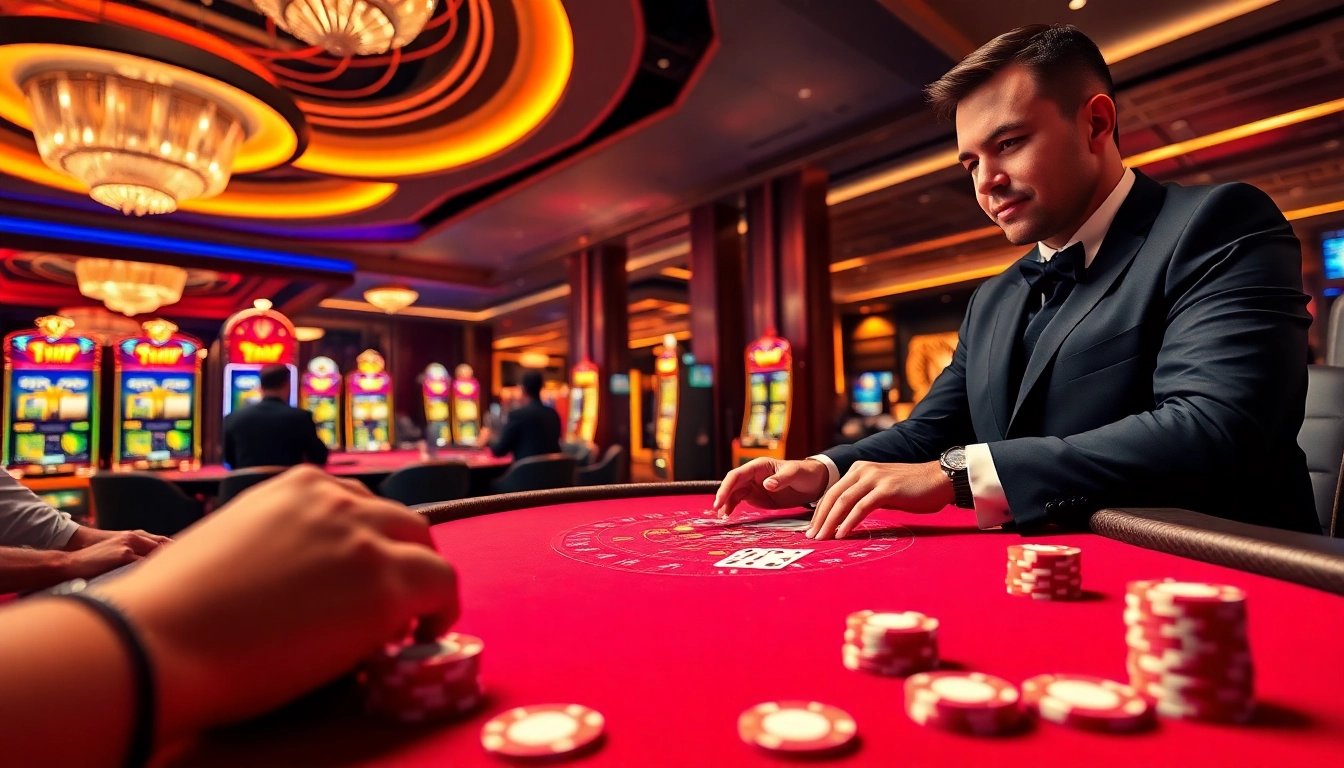 Engage in thrilling live casino games in Singapore with an elegant dealer at the blackjack table.