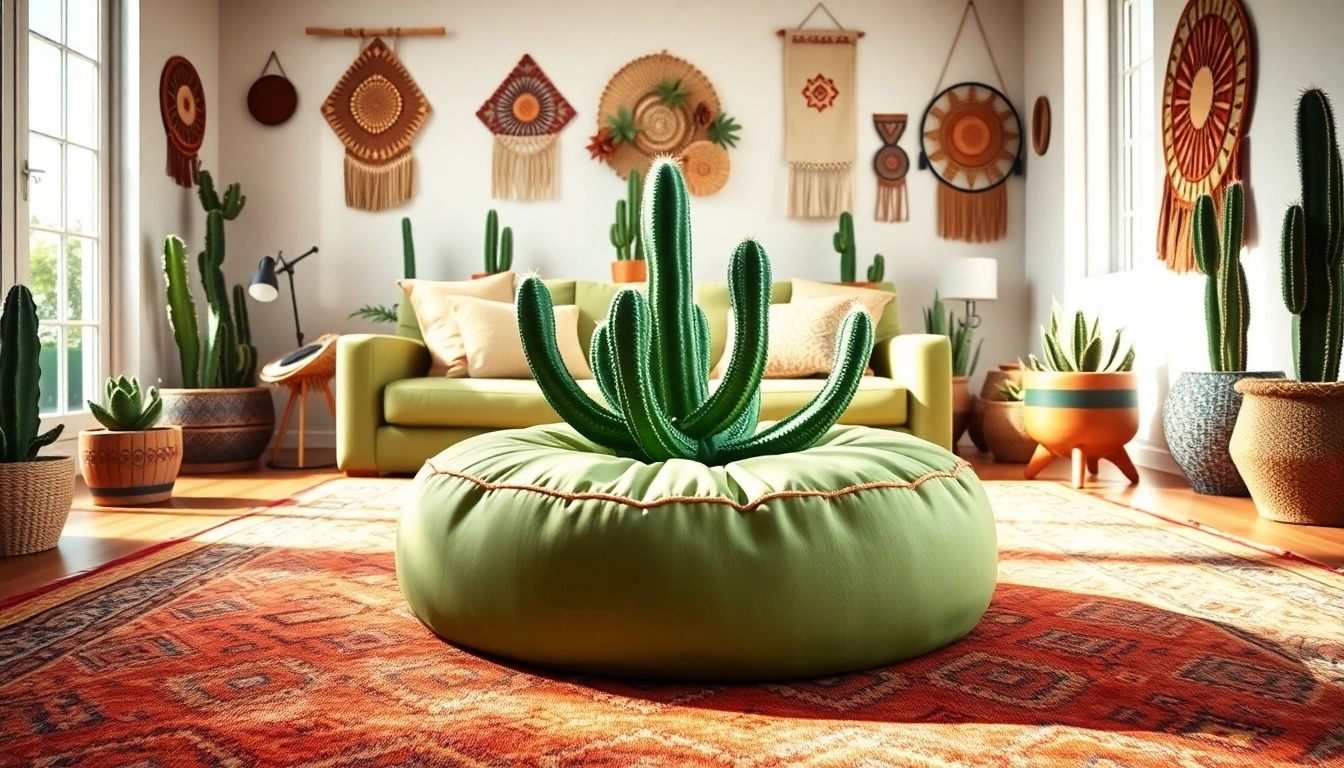 Cactus Silk Poufs: Artisanal Elegance for Your Home Decor