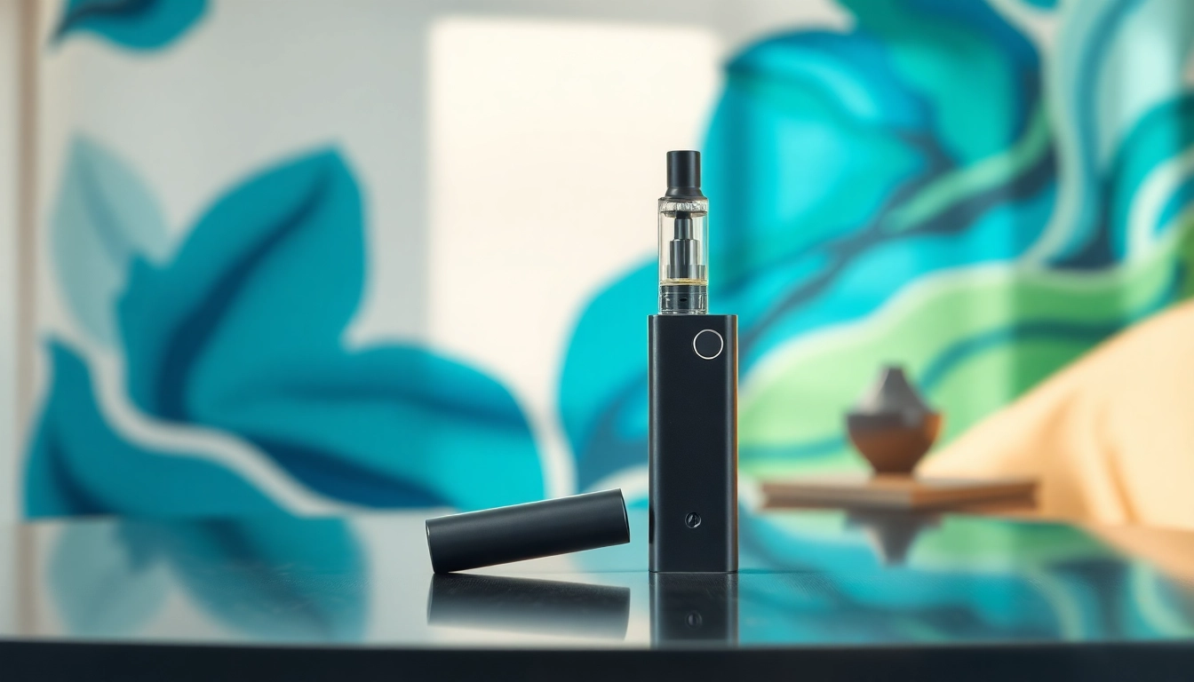 Showcasing a zero nicotine disposable vape against a calming backdrop, emphasizing modern design and relaxation.