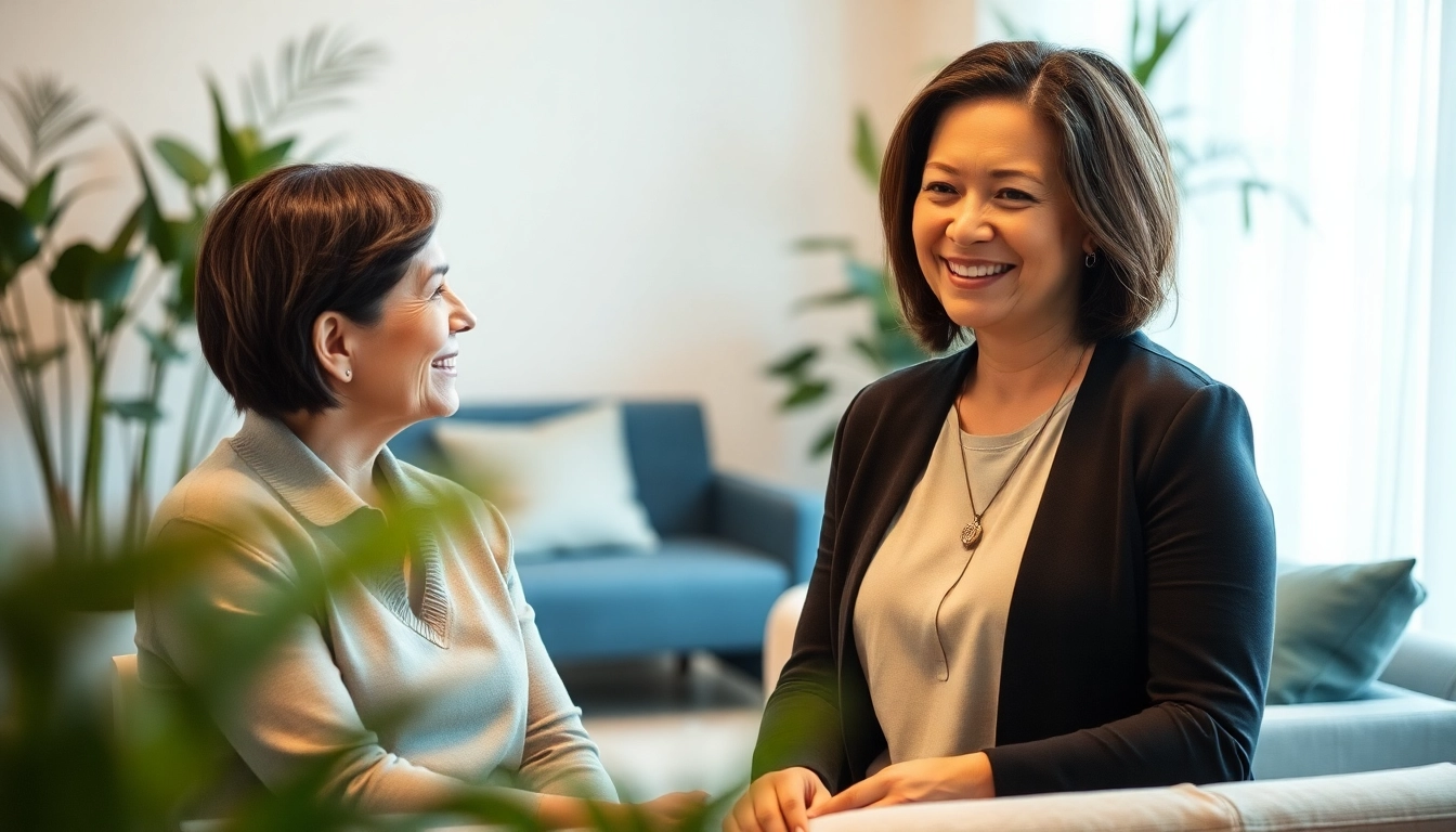 Engaging in therapy for dealing with stress in a serene and professional environment.