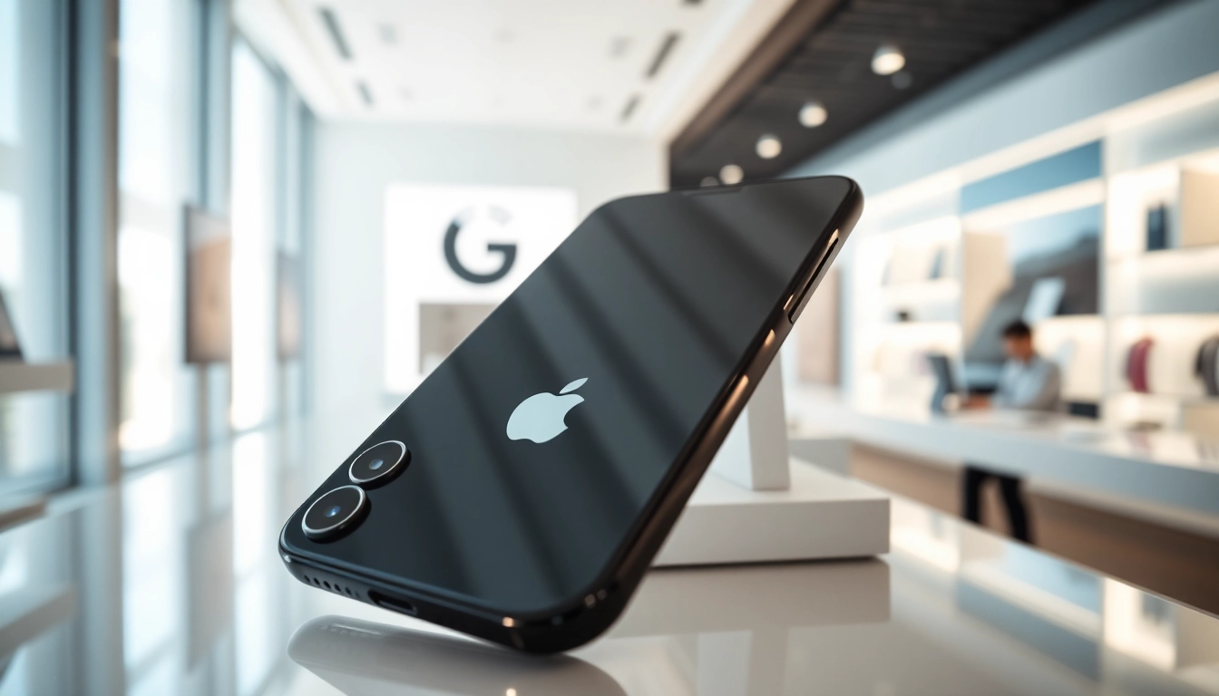 Buy iPhone Pro Max displayed in an elegantly designed retail space for optimal shopping experience.