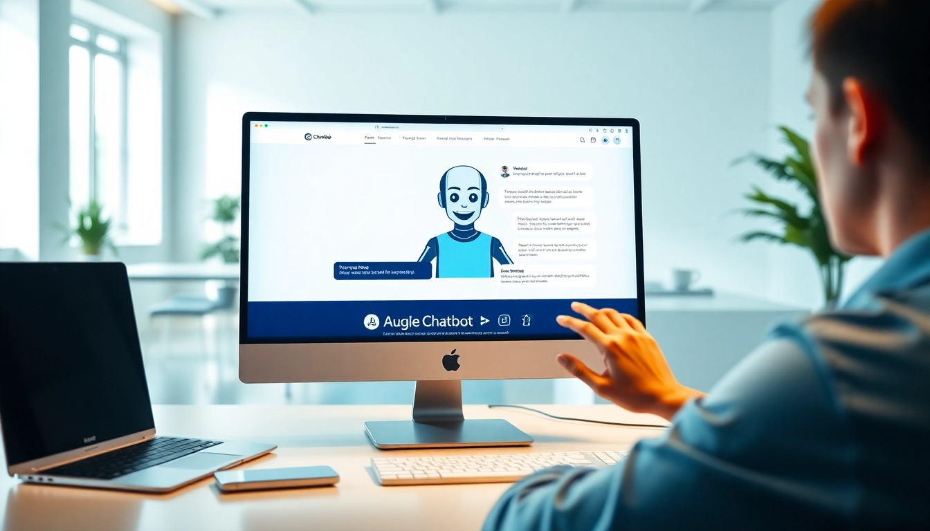 Engage effectively with a chatbot for website integration in a modern office.