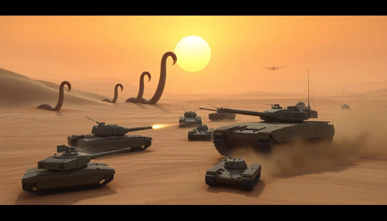 Dive into the Dune 2 download with strategic gameplay set against a desert landscape.