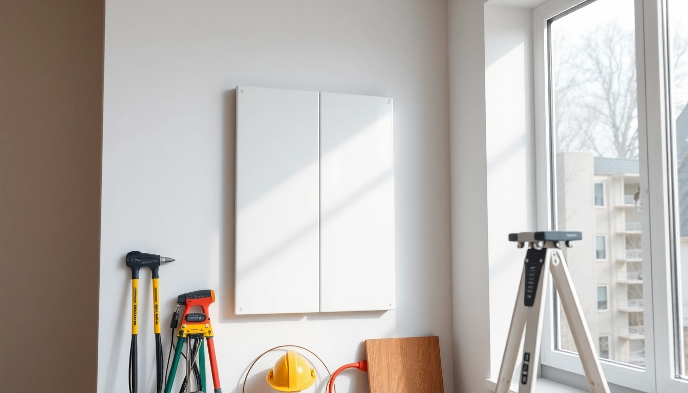 Efficient electrical panel upgrade process in a professionally designed home setting.