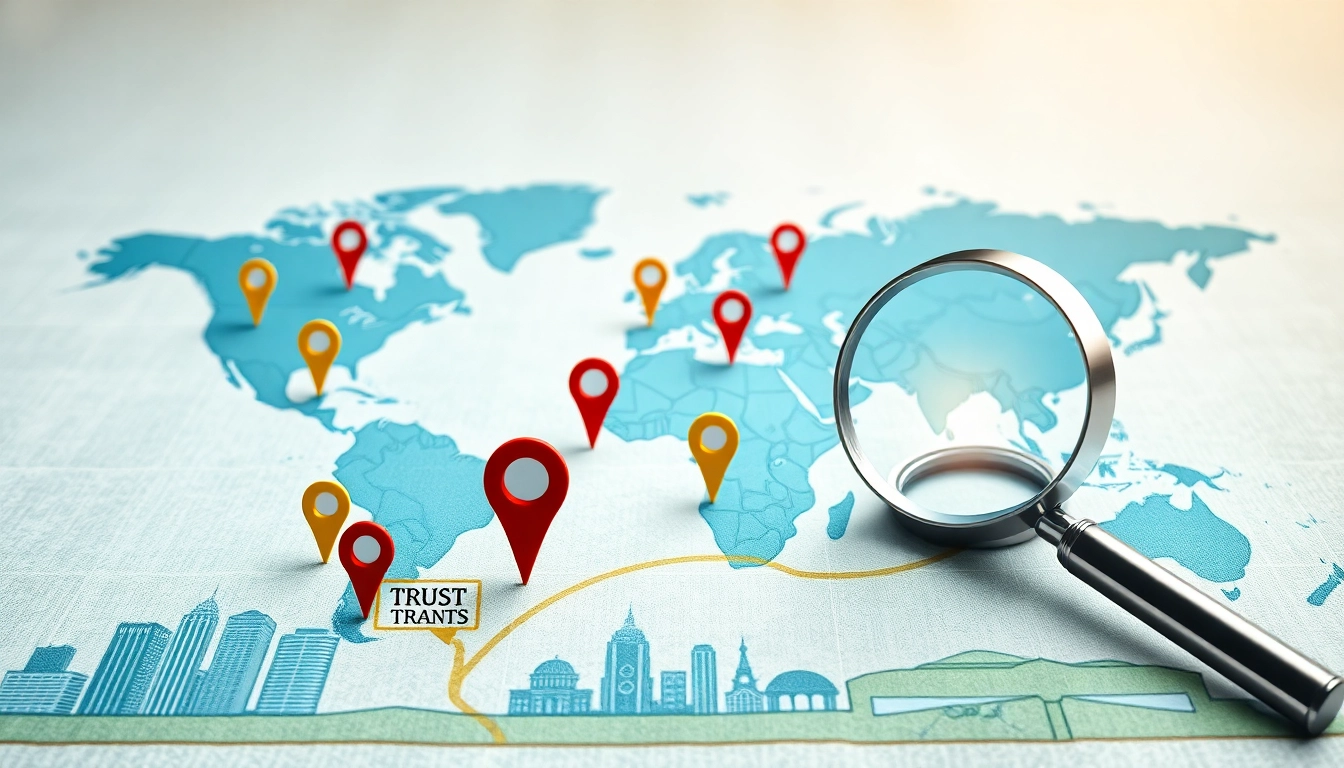 Map marking various Locations with vibrant icons to highlight unique features and businesses.