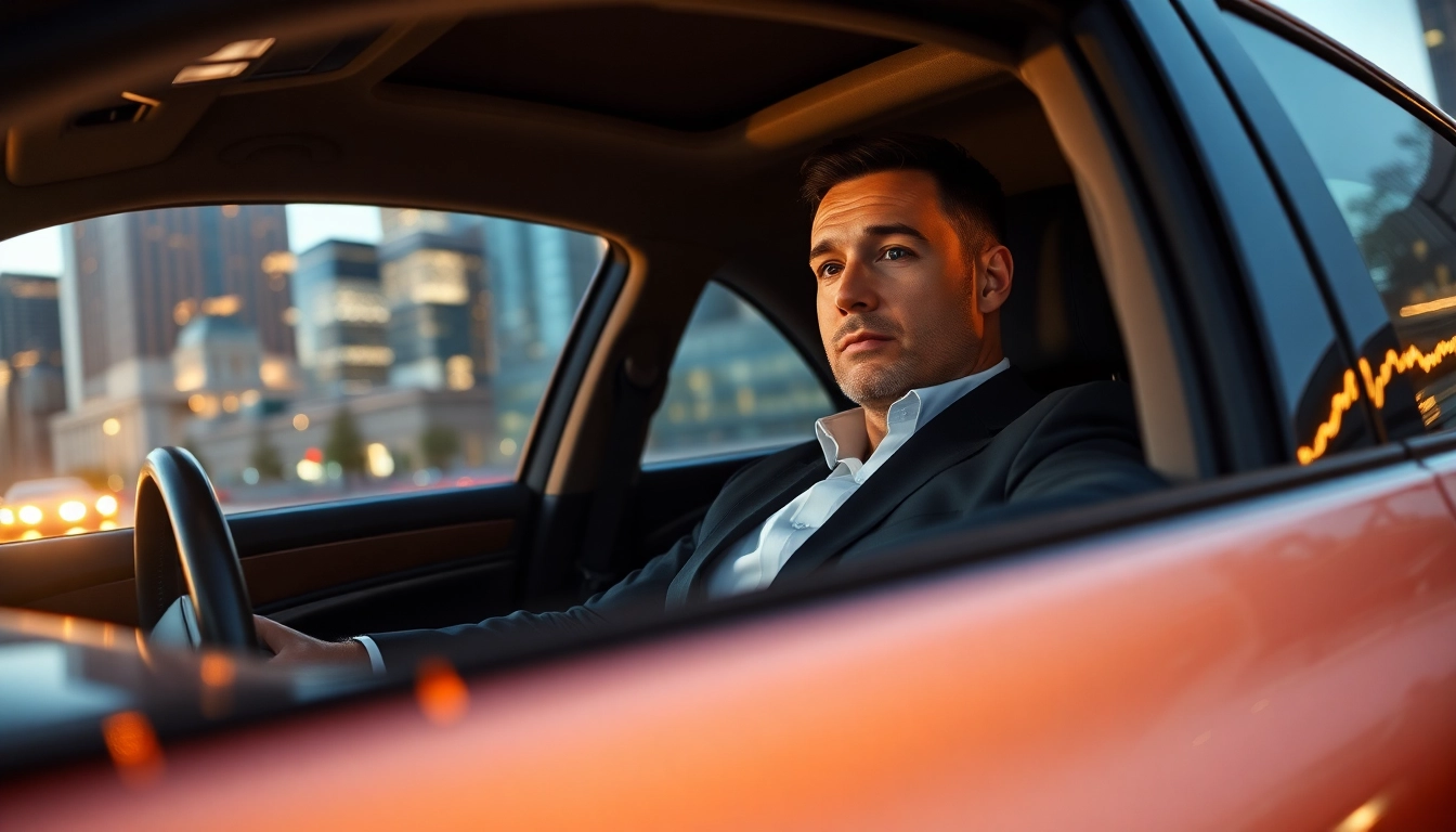 Elevate your experience with a vip chauffeur service driving through a vibrant city.