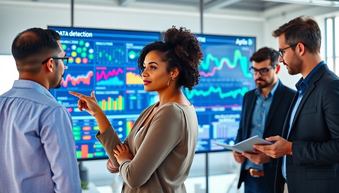 Analyze data visualizations related to Data anomaly detection in a collaborative office setting.