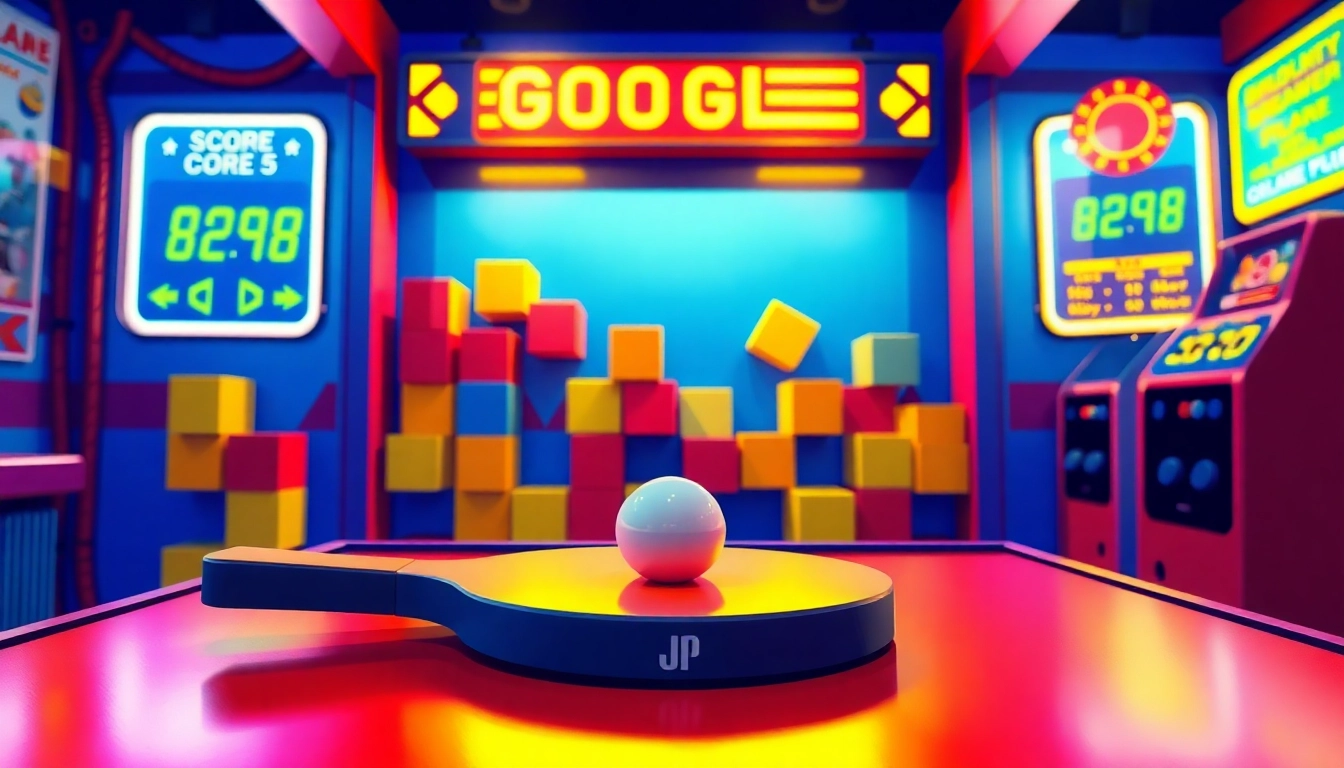 Engage with the thrilling google block breaker game, showcasing paddles and bouncing balls against colorful blocks.