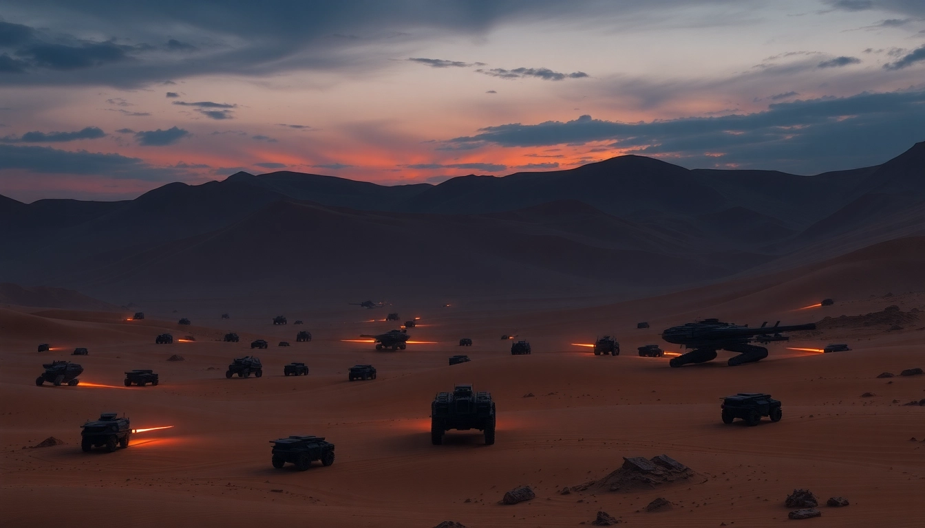 Engaging visuals from the dune 2 game featuring battle scenes on Arrakis' landscape.