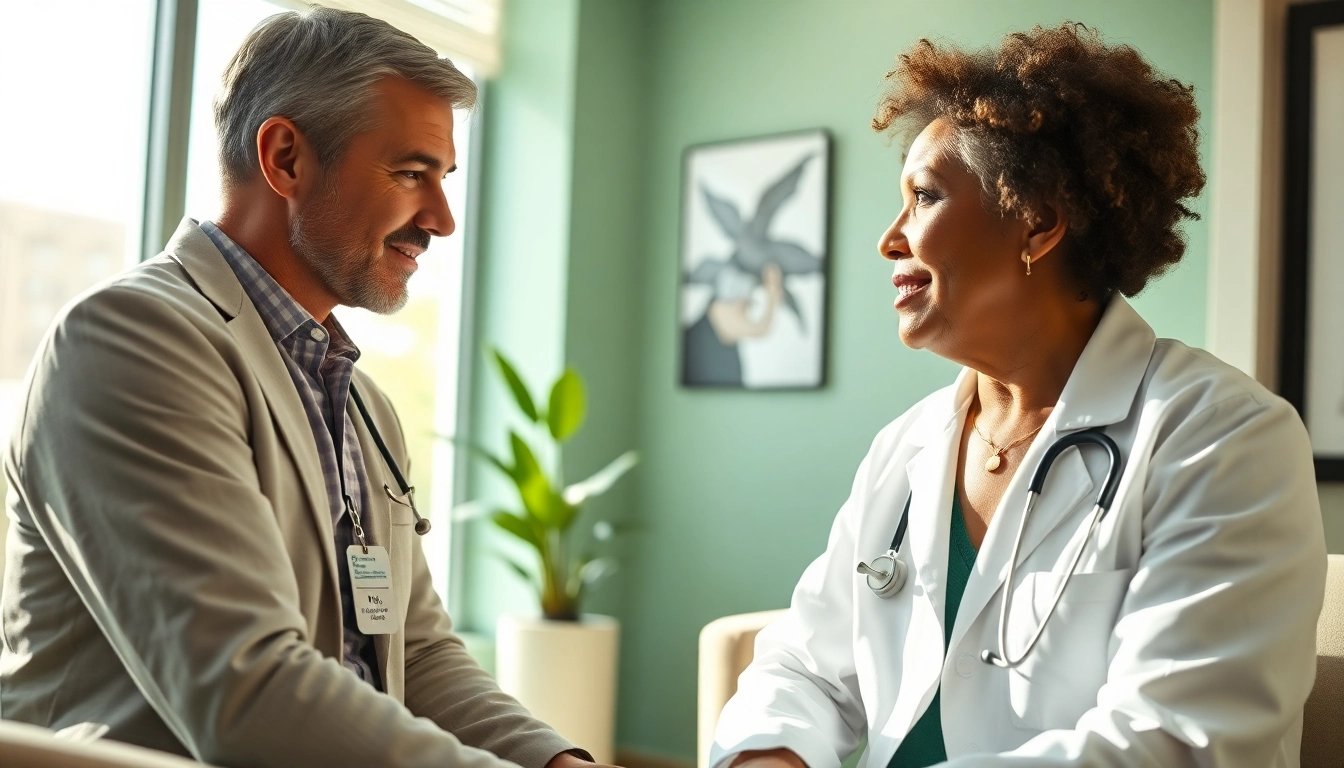 Engaging concierge doctor delivering personalized care in a refined setting, showcasing concierge medicine las vegas approach.