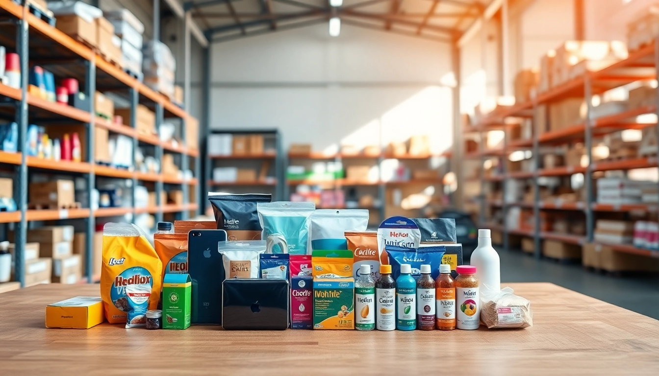 Showcasing wholesale products to sell on Amazon in a bright, organized setting rich with options for sellers.
