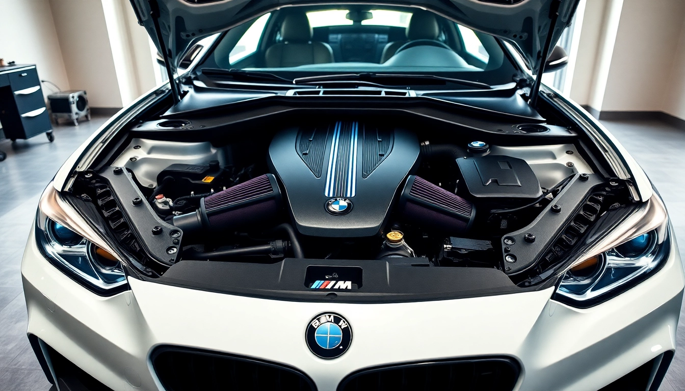 View of f80 intakes showing performance enhancements on a BMW M3 engine.
