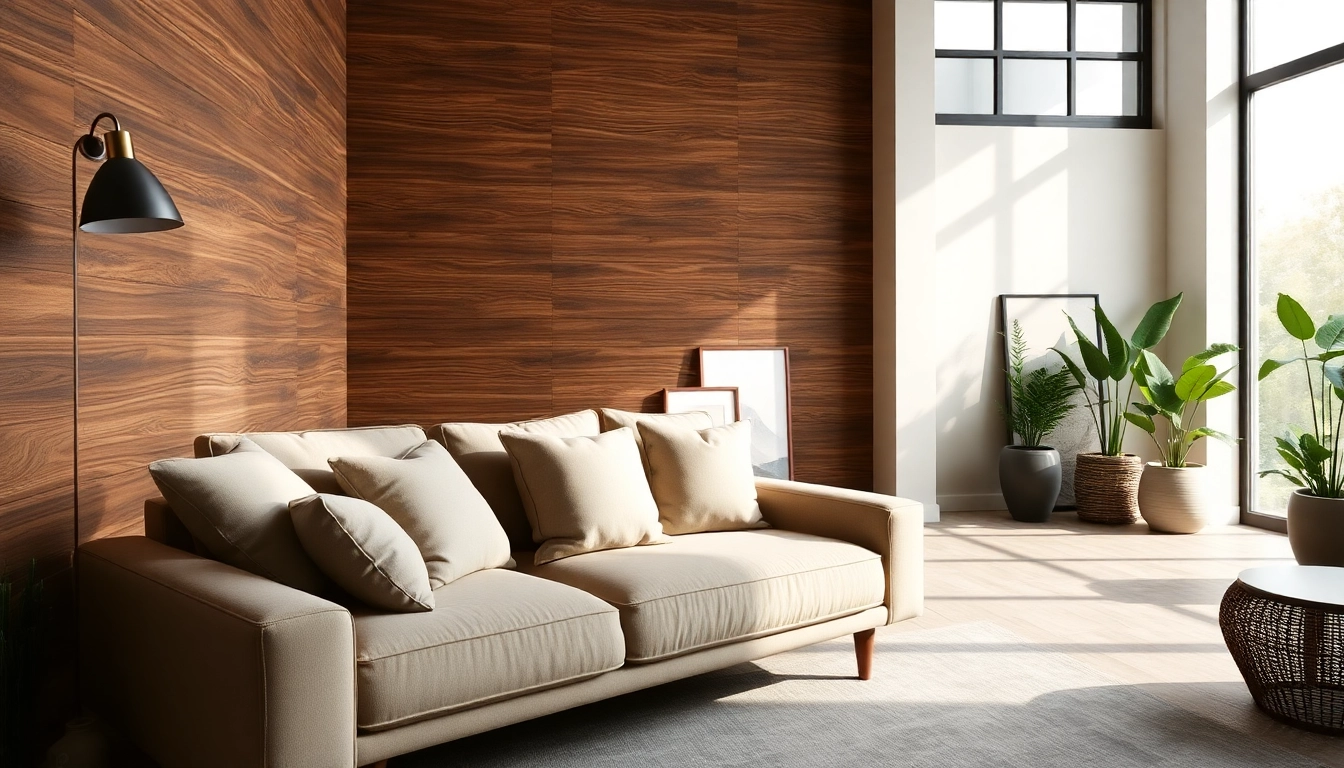 Enhance your space with peel & stick wood wall paneling for a cozy and warm atmosphere.